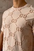 Брендовая оверсайз футболка Gucci бежевого цвета