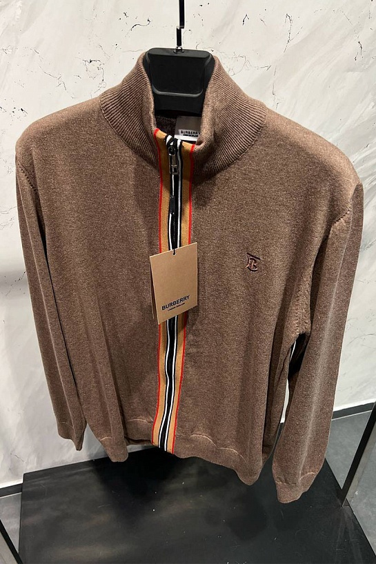 Мужская кофта Burberry коричневого цвета logo-embroidered