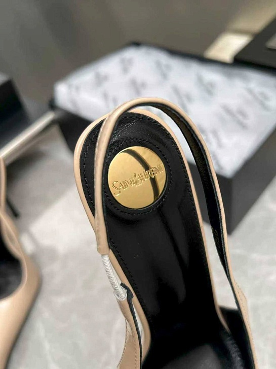 Женские кожаные туфли на каблуке Yves Saint Laurent premium