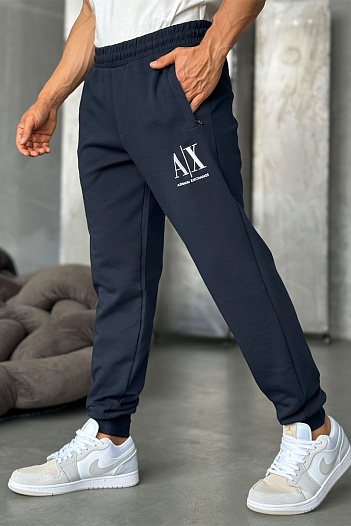 Спортивные штаны Armani Exchange logo-embroidered - Navy   