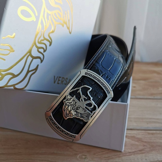 Кожаный ремень Versace Medusa (длина 105 / 110 см)   