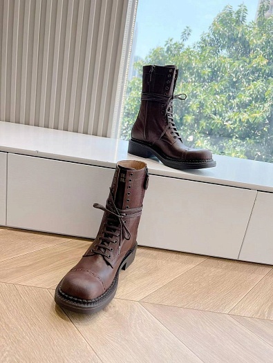 Женские ботинки MIU MIU Premium - Brown   