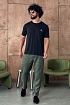 Мужская чёрная футболка Loro Piana logo-embroidered