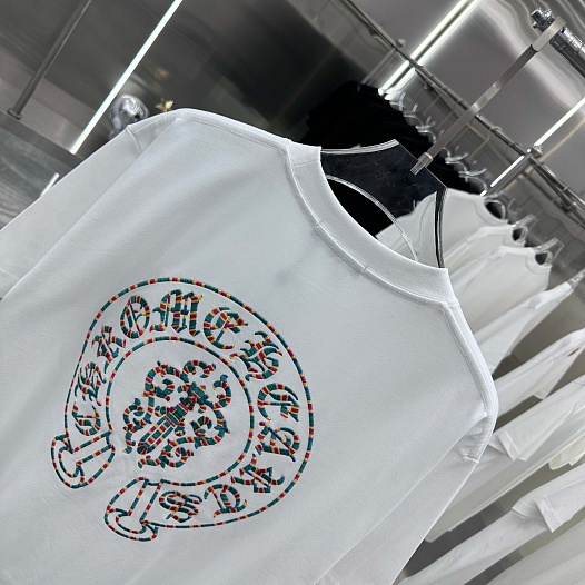 Белая оверсайз футболка Chrome Hearts Premium   