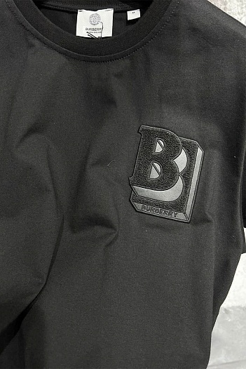 Чёрная оверсайз футболка Burberry Letter Graphic   