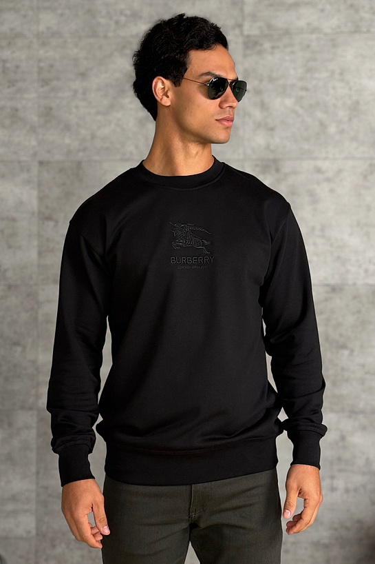 Мужской чёрный свитшот Burberry logo-embroidered