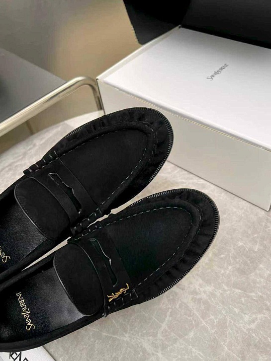 Женские замшевые лоферы Yves Saint Laurent premium