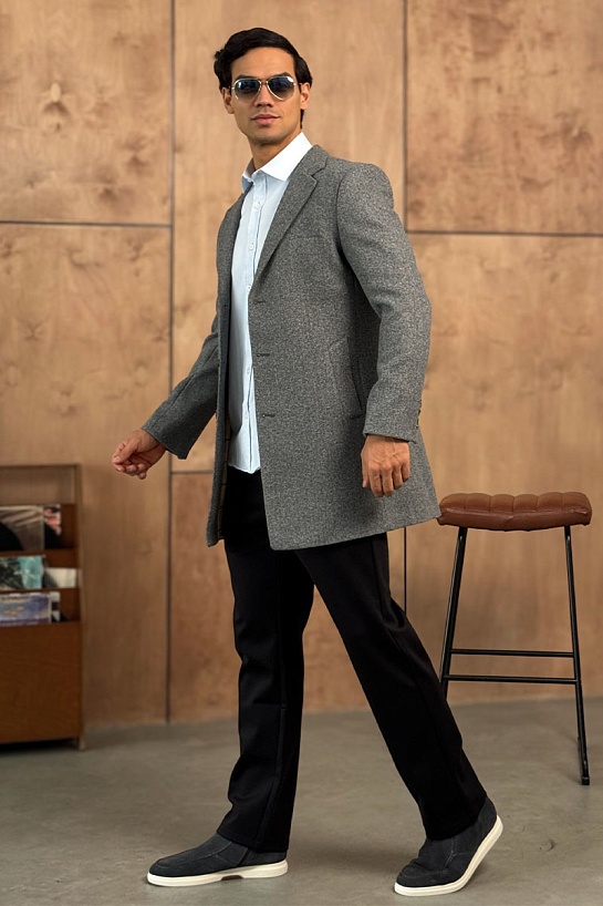 Мужское пальто серого цвета Loro Piana