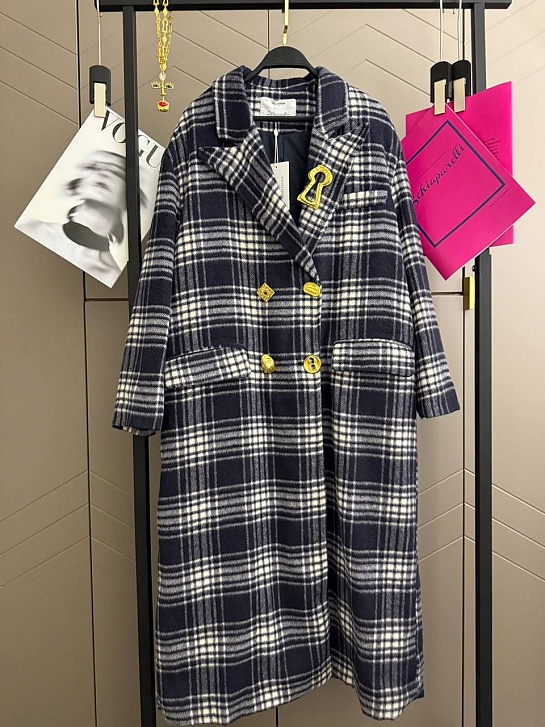 Женское пальто в клетку Schiaparelli premium