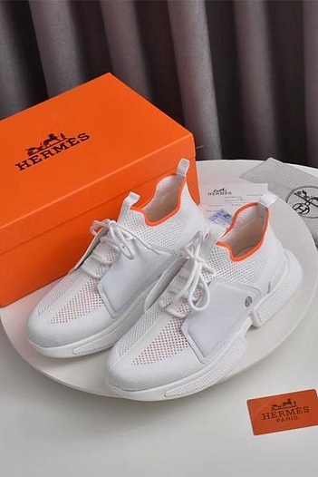 Мужские текстильные кроссовки Hermes Expert - White   