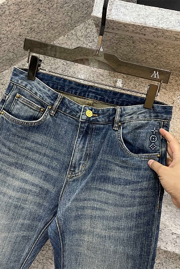 Мужские джинсы Louis Vuitton signature logo - Blue   