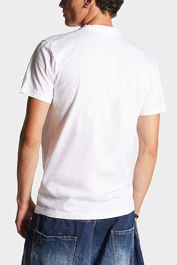 Мужская белая футболка Dsquared2 "ICON"   