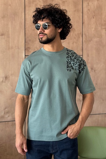 Мужская зелёная футболка Y-3 Yohji Yamamoto   