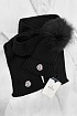 Комплект из шапки и шарфа чёрного цвета Moncler logo-patch