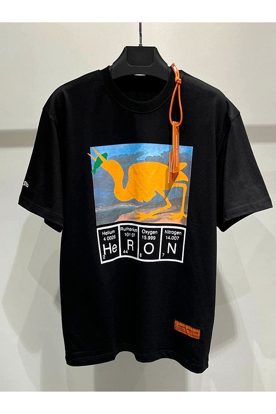 Чёрная оверсайз футболка Heron Preston Periodic