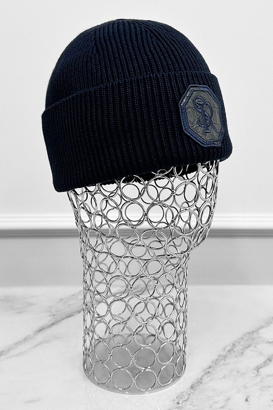 Шапка Stefano Ricci logo-embroidered - Navy