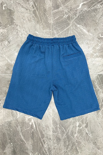 Шорты синего цвета Dior logo all-over embossed   