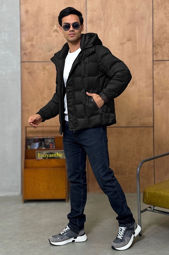 Мужской пуховик Zegna чёрного цвета