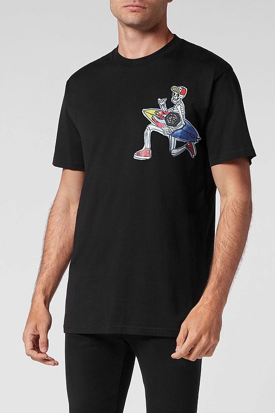 Мужская чёрная футболка Philipp Plein Hawaii