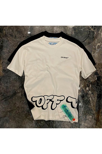 Белая оверсайз футболка Off-White logo-print   