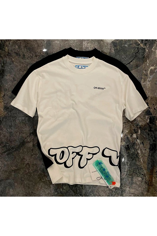 Белая оверсайз футболка Off-White logo-print