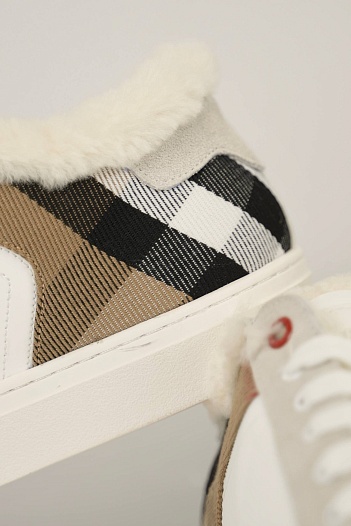 Мужские кроссовки с мехом Burberry Stevie - White   