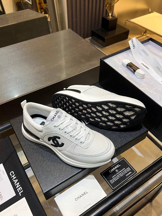 Женские кожаные кроссовки Chanel premium