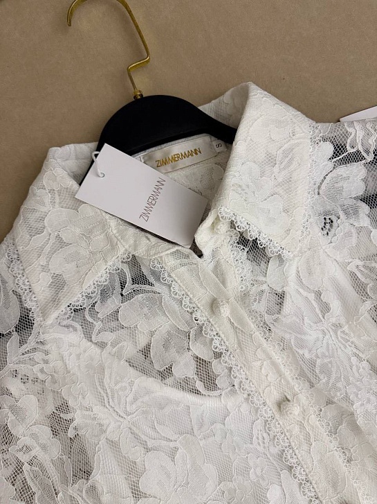 Женское кружевное платье белого цвета Zimmermann premium