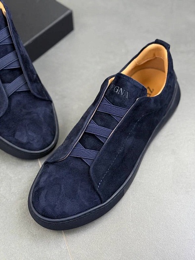 Замшевые кроссовки Zegna Triple Stitch   