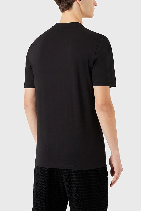 Чёрная футболка Emporio Armani Milano Pima