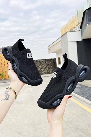 Женские чёрные кроссовки Dolce&Gabbana Wave low-top   