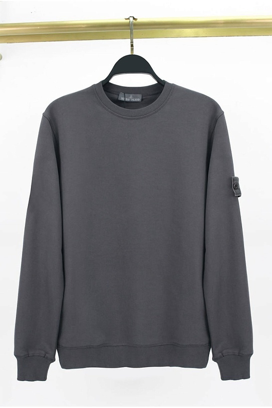 Свитшот серого цвета Stone Island compass-patch