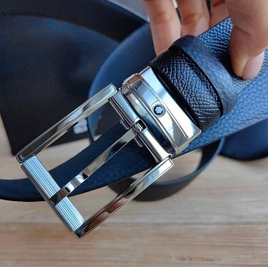 Двусторонний кожаный ремень Montblanc (длина 105 / 110 см)   