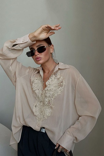Женская бежевая рубашка Ermanno Scervino   