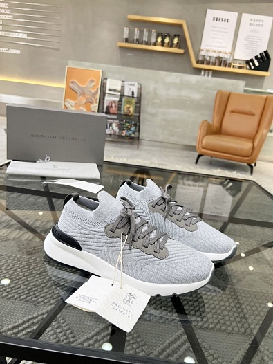 Мужские кроссовки Brunello Cucinelli knitted - Grey   