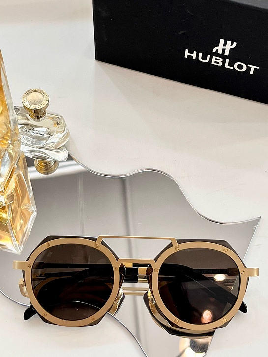 Солнцезащитные очки Hublot Round - Gold  / Brown