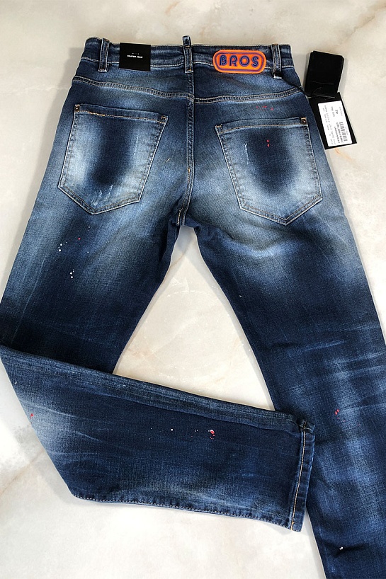 Мужские джинсы Dsquared2 paint splatter - Navy