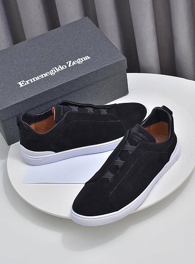 Мужские кроссовки Ermenegildo Zegna Triple Stitch - Black   