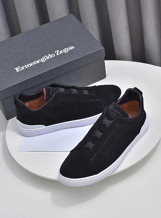 Мужские кроссовки Ermenegildo Zegna Triple Stitch - Black