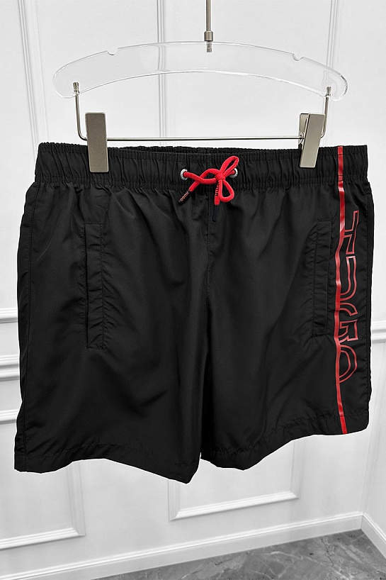 Мужские чёрные шорты Hugo Boss logo-print