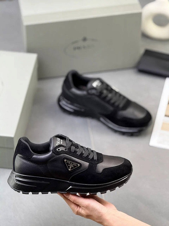Мужские кроссовки Prada logo-plaque - Black