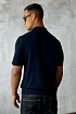 Мужское поло Stefano Ricci Eagle zip-neck - Navy