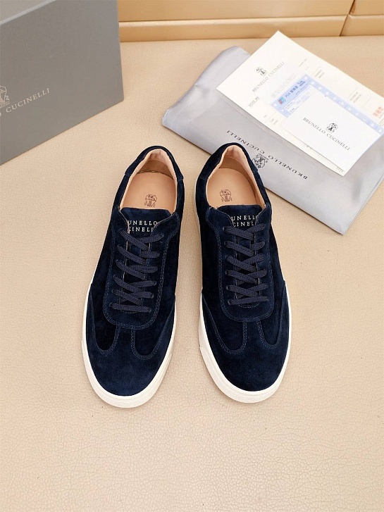 Замшевые кроссовки Brunello Cucinelli low-top - Navy
