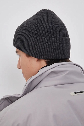 Шапка тёмно-серого цвета Hugo Boss logo-patch   