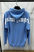 Голубое оверсайз худи Palm Angels Classic logo-print