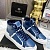 Кожаные кроссовки с мехом Balmain high-top - Blue / White