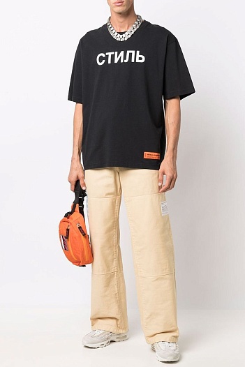 Чёрная оверсайз футболка Heron Preston "СТИЛЬ"   