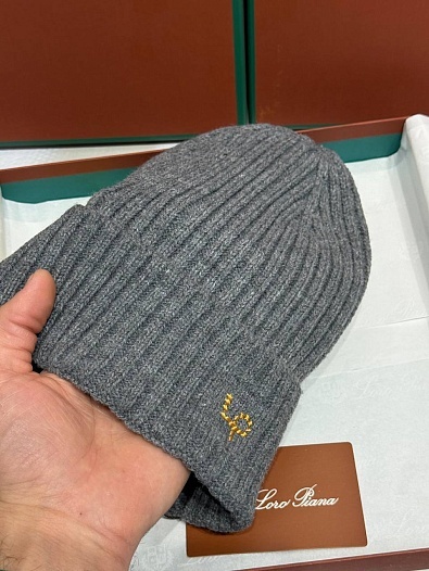Шапка Loro Piana premium logo-embroidered - Grey   