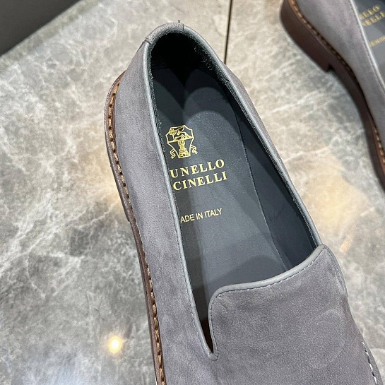 Замшевые лоферы Brunello Cucinelli - Grey