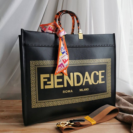 Кожаная сумка-шоппер Fendi Damen Sunshine 40x34 см   
